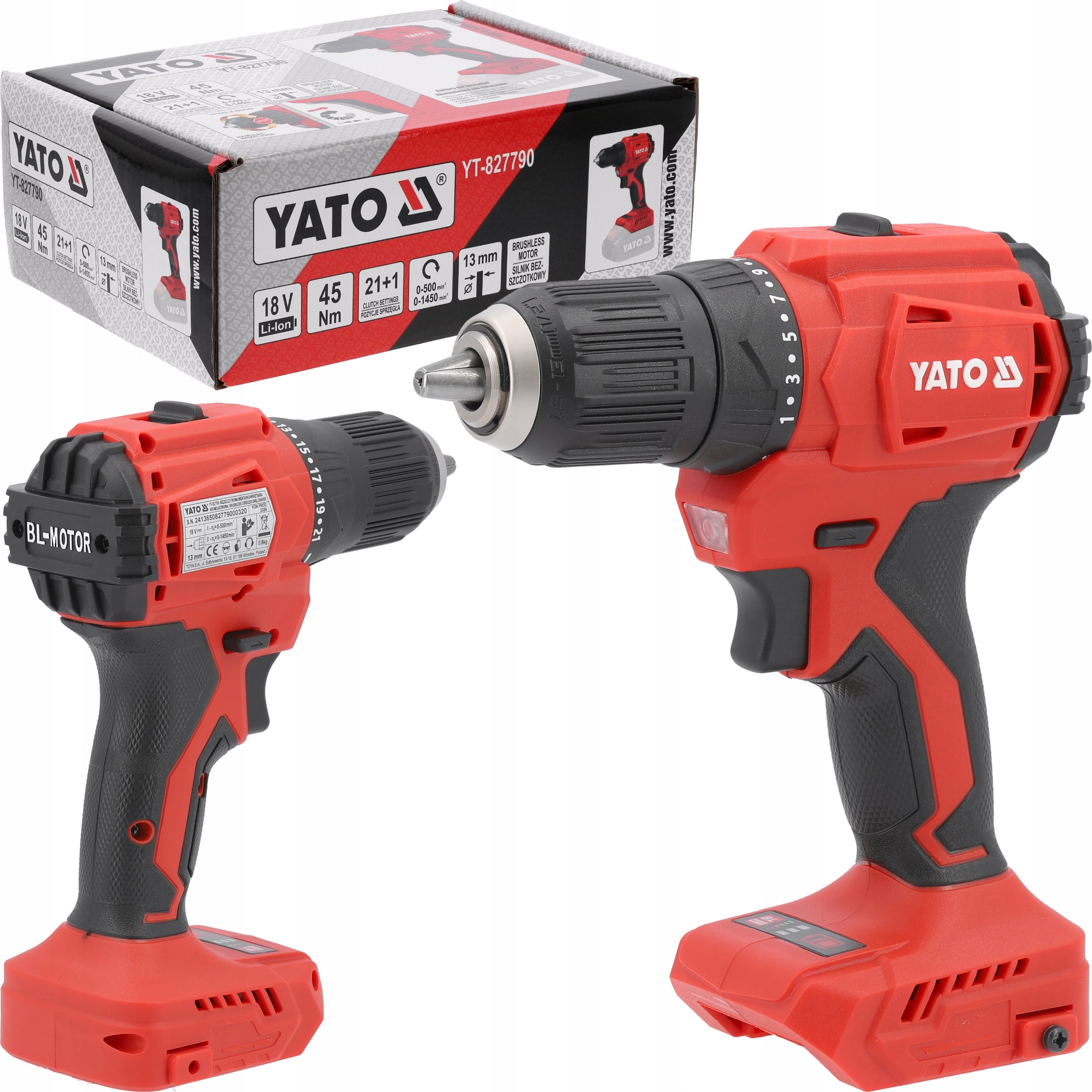 YATO BRUSHLESS LED CORDLESS SCREWDRIVER 18V 45Nm BODY