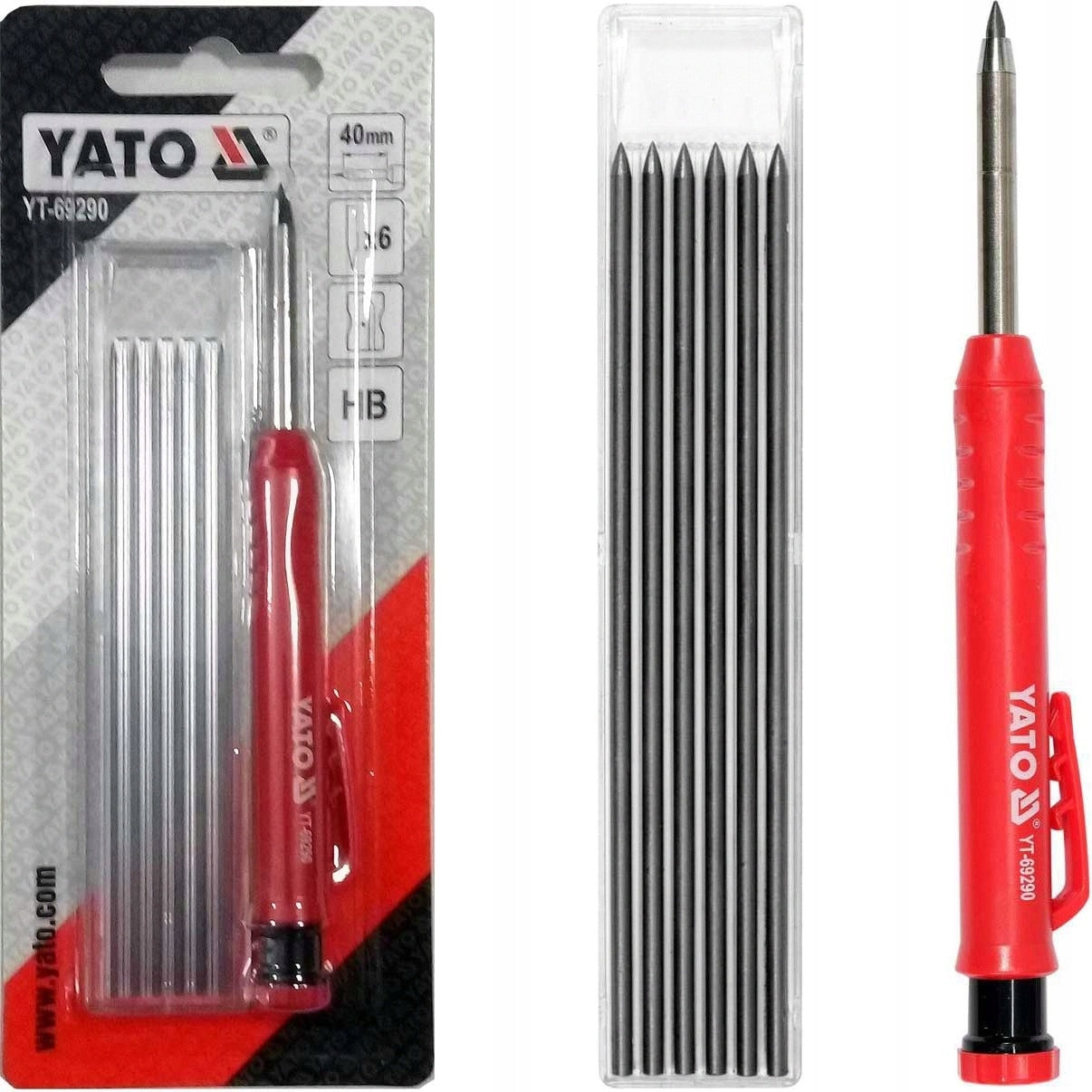 YATO CARPENTRY PENCIL AUTOMATIC PENCIL SHARPENER + 6 pcs HB STYLUS CARTRIDGES
