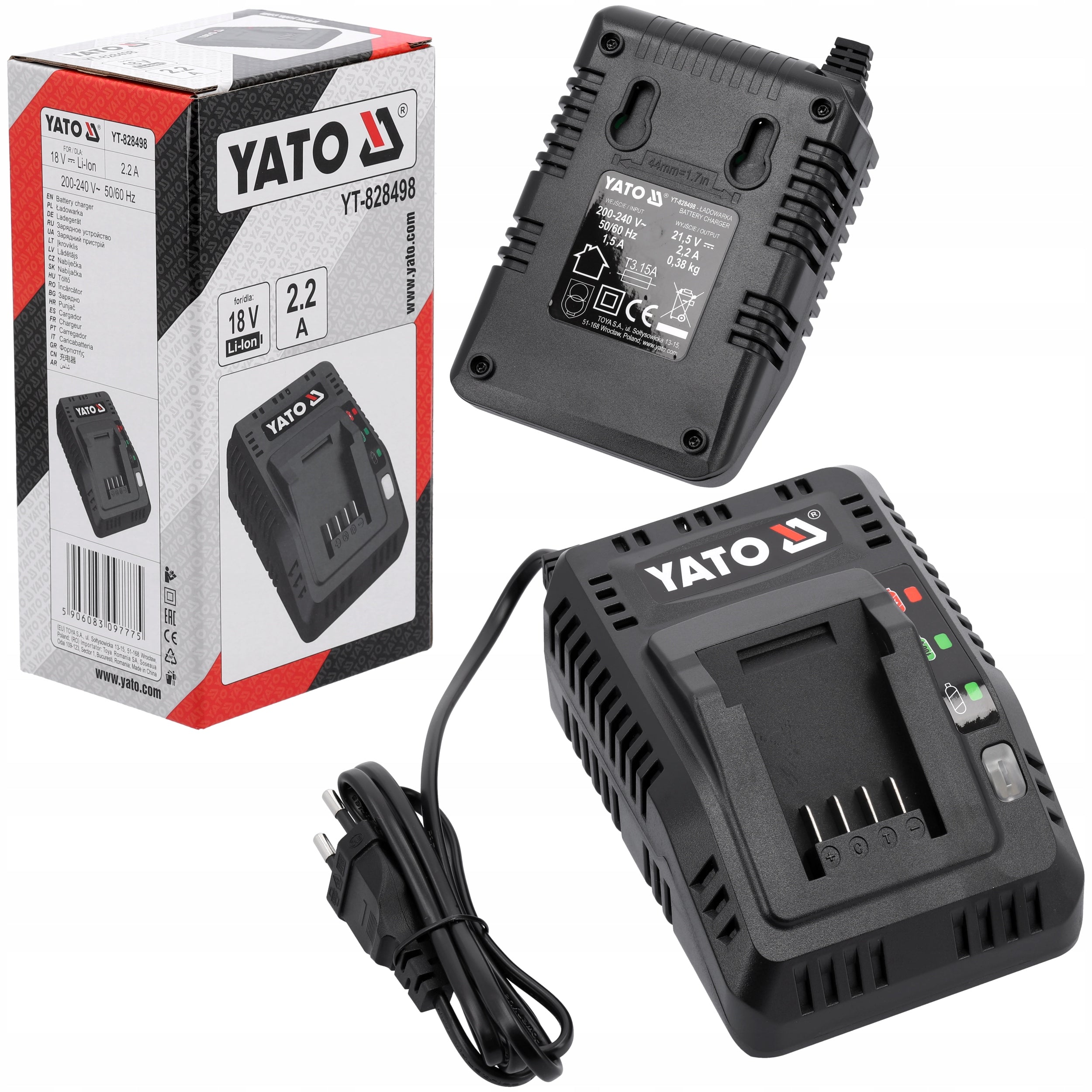 YATO CHARGER 2.2A FOR POWER TOOL BATTERIES OF THE 18V SYSTEM