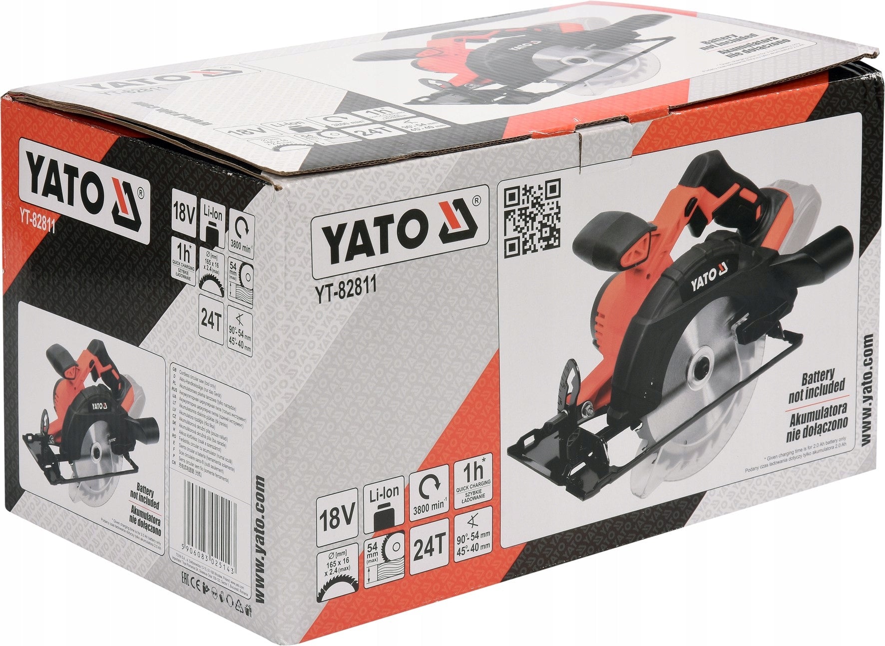 YATO CIRCULAR SAW 165MM CORDLESS SAW 18V BODY WITHOUT BATTERY Brand Yato