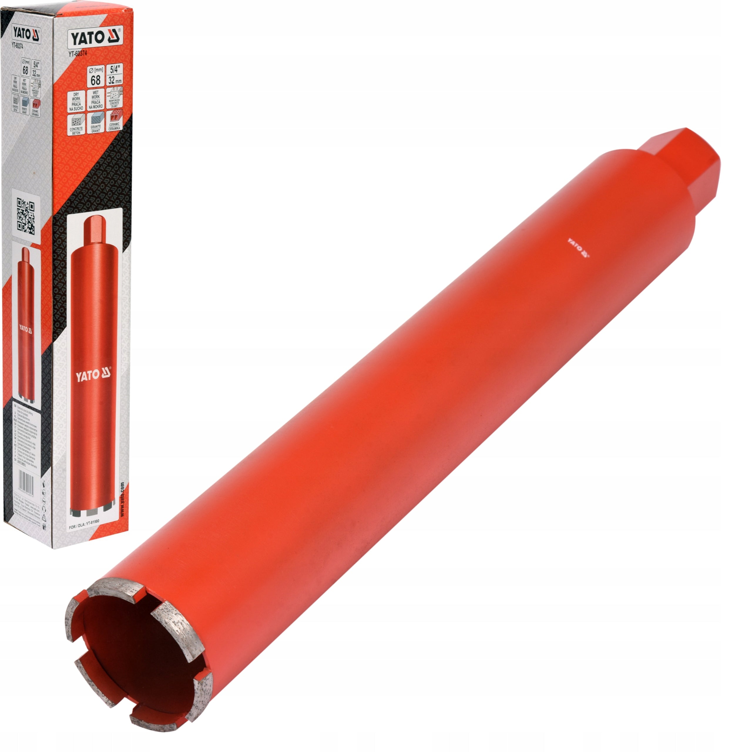 YATO CROWN DRILL BIT FOR DRILL HOLE SAW 68MM FOR CONCRETE YT-60374