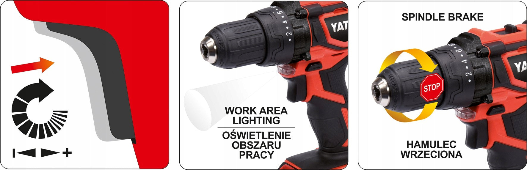 YATO DRILL/DRIVER 18V BRUSHLESS 2AH YT-82794 Hard torque 42 Nm
