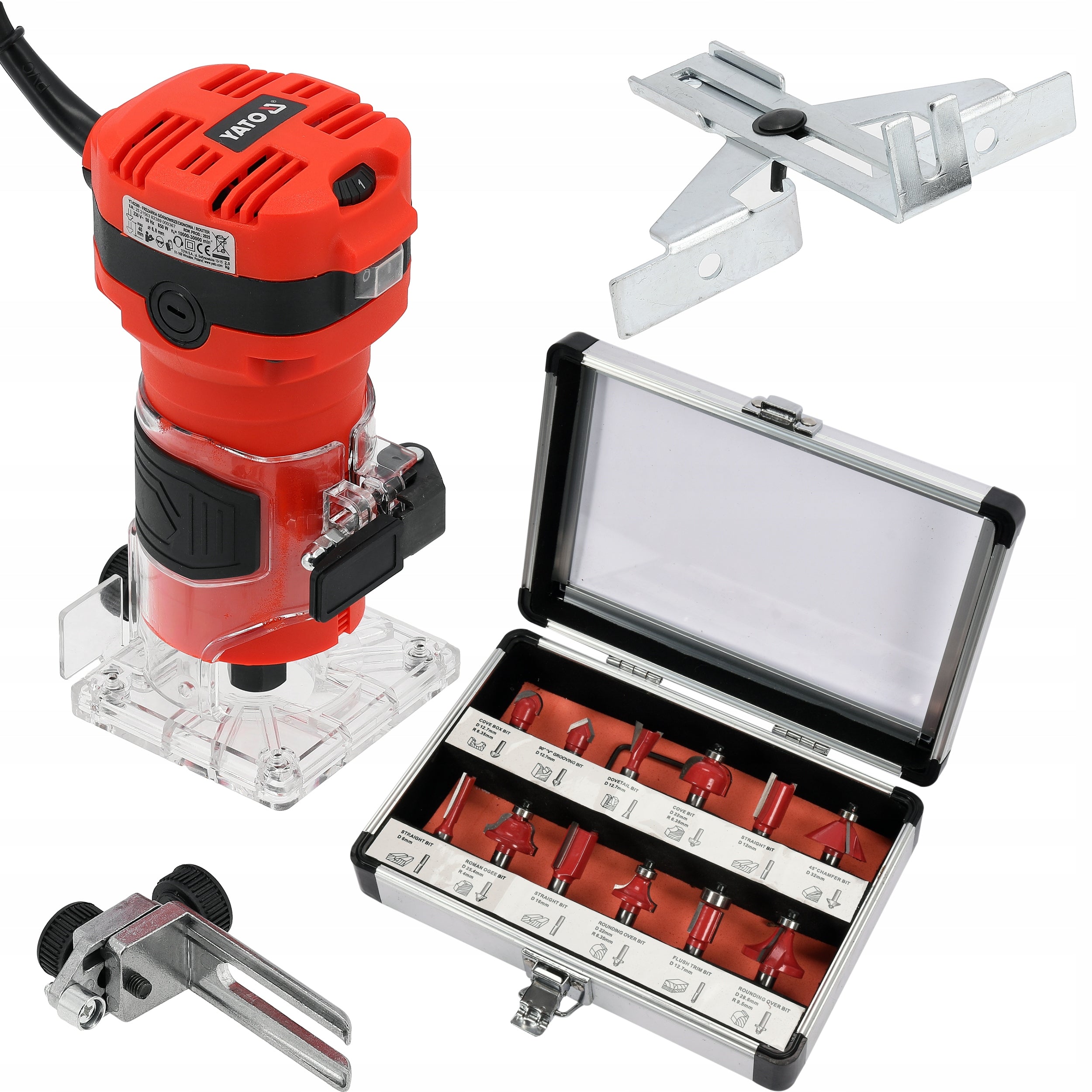 YATO EDGE MILLING MACHINE 850W (6MM,8MM) + WOOD CUTTER SET 12PCS Manufacturer code T24-0024