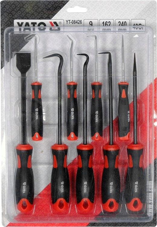 YATO HOOK SET WITH HANDLE HOOK SCRAPER FOR SEALS 9el. Product weight with unit packaging 1 kg