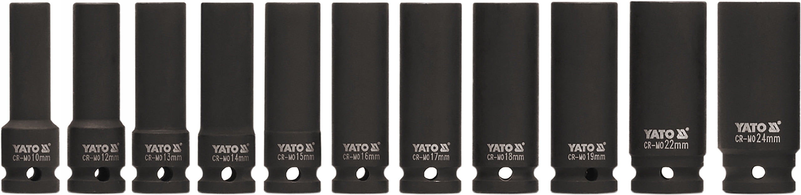YATO IMPACT CAPS SOCKET WRENCHES LONG DEEP 1/2'' 10-24mm 11el. Brand Yato