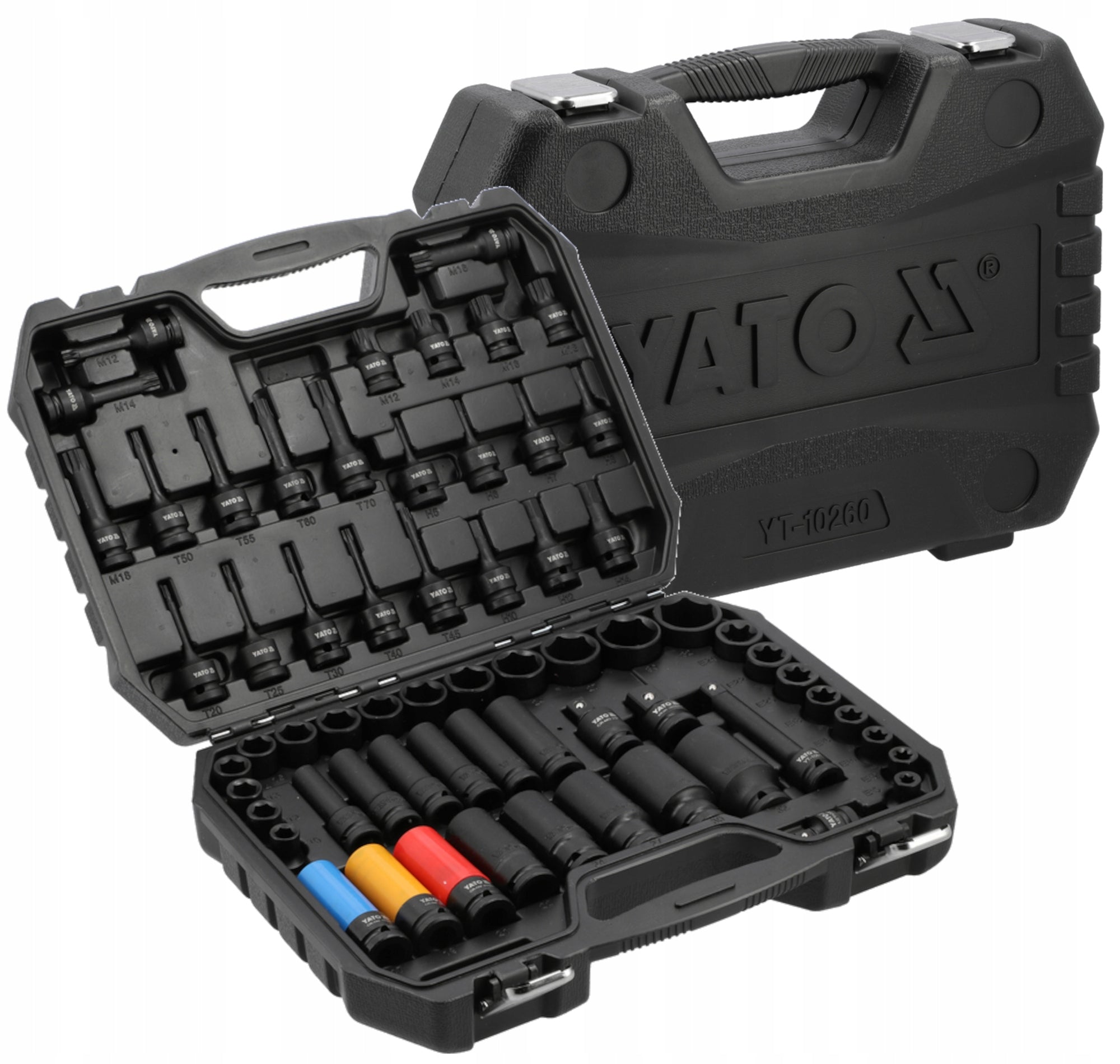 YATO IMPACT TOOL SET 1/2" 64 EL HEX TORX CAPS YT-10260