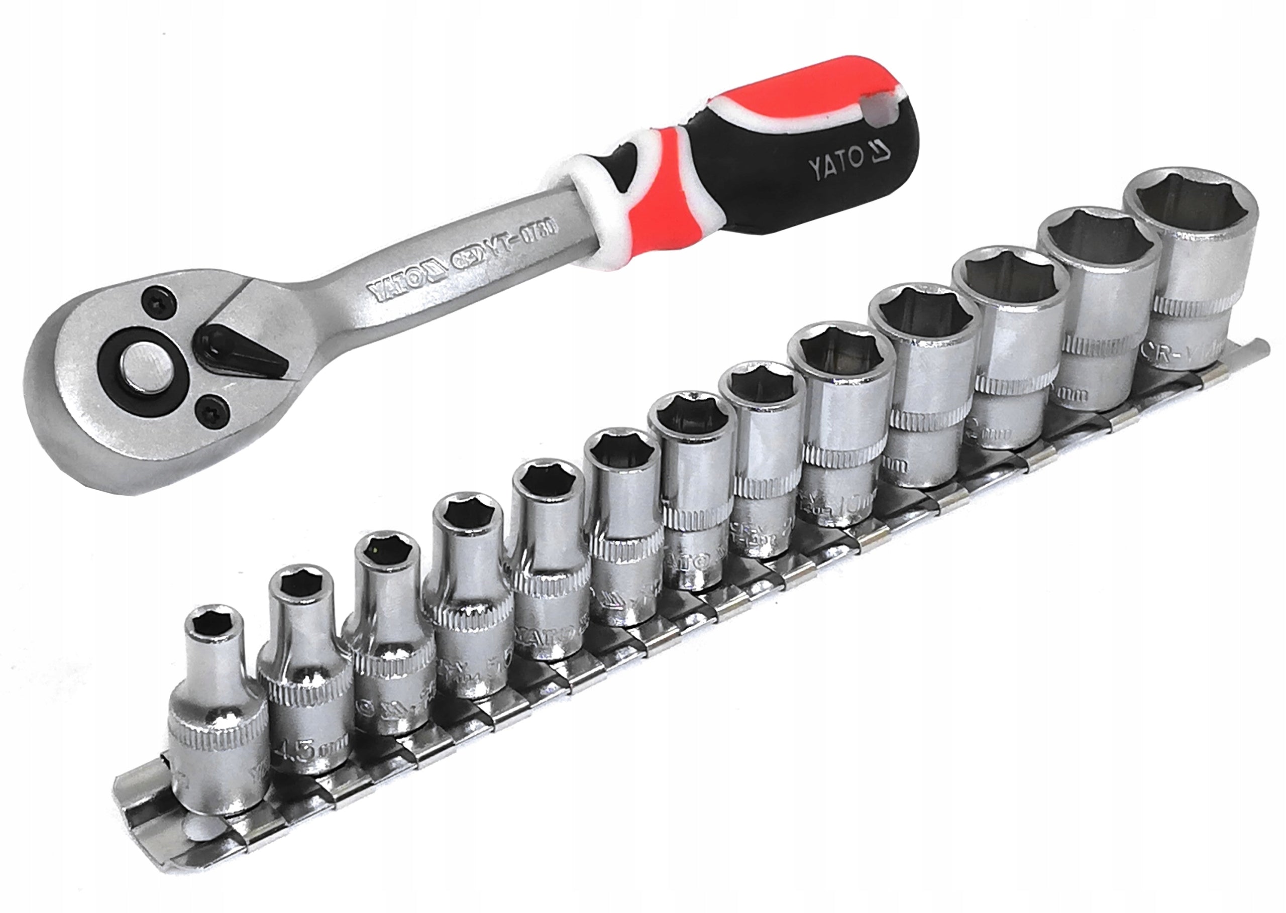 YATO RATCHET + 1/4" 4-14MM SHORT CAPS