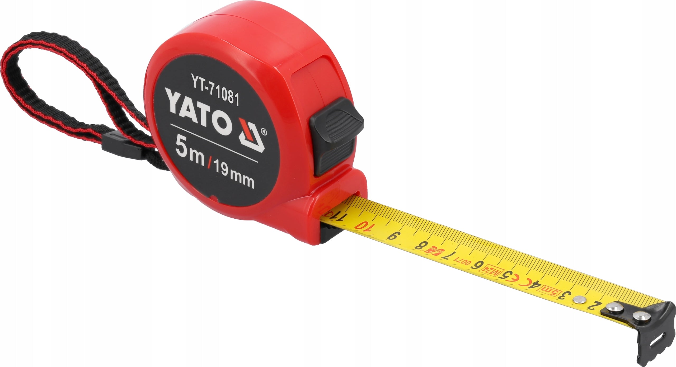 YATO RETRACTABLE MEASURE 5m x 19mm MEASURING TAPE METAL MEASURING CUP WITH LOCK Manufacturer code YATO_YT-71081