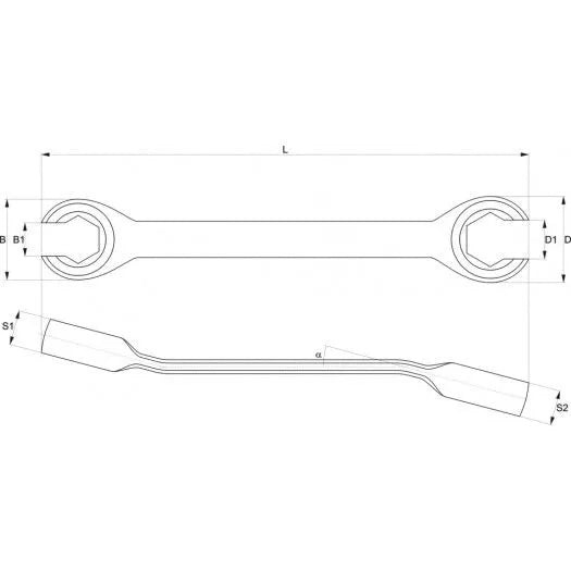 YATO SEMI-OPEN FLAT WRENCH 22X24MM Manufacturer code YT-0140