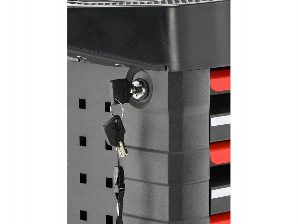 YATO SERVICE CABINET TROLLEY 7 DRAWERS INSERTS 190 TOOLS OPENING LOCK Color black