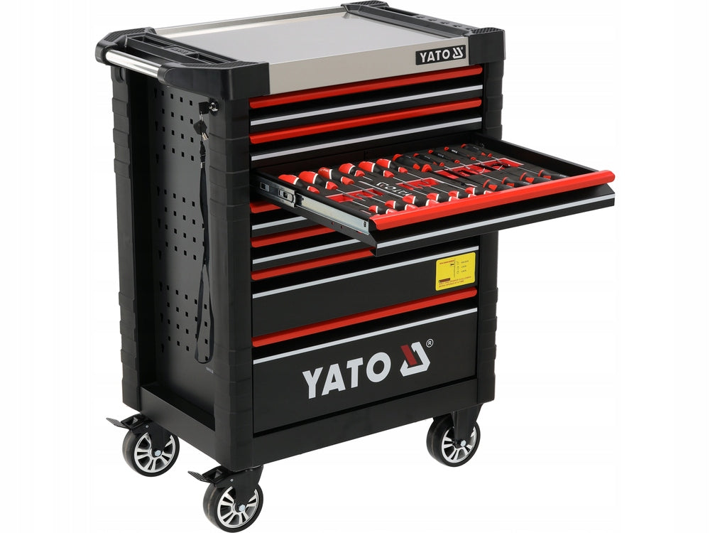 YATO SERVICE CABINET TROLLEY 7 DRAWERS INSERTS 190 TOOLS OPENING LOCK Number of drawers 7
