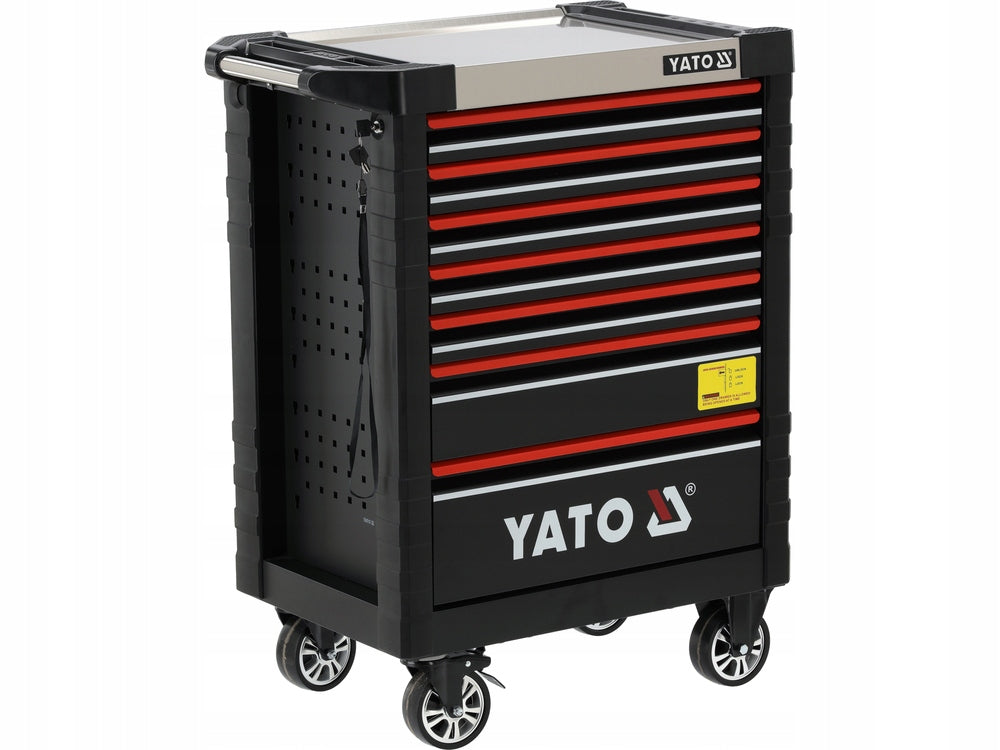 YATO SERVICE CABINET TROLLEY 7 DRAWERS INSERTS 190 TOOLS OPENING LOCK Packaging status original