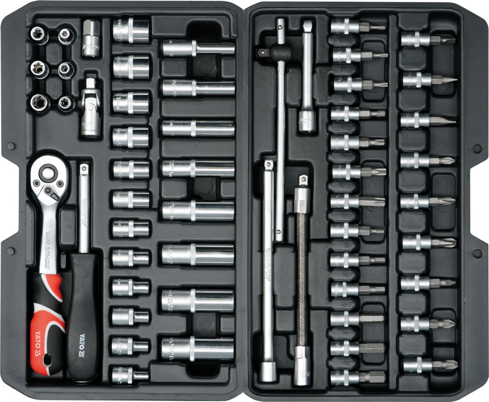 YATO SET 56el SOCKET WRENCHES YT-14501 + FLAT-EYE 6-22mm 12 PCS Number of items in the set 56