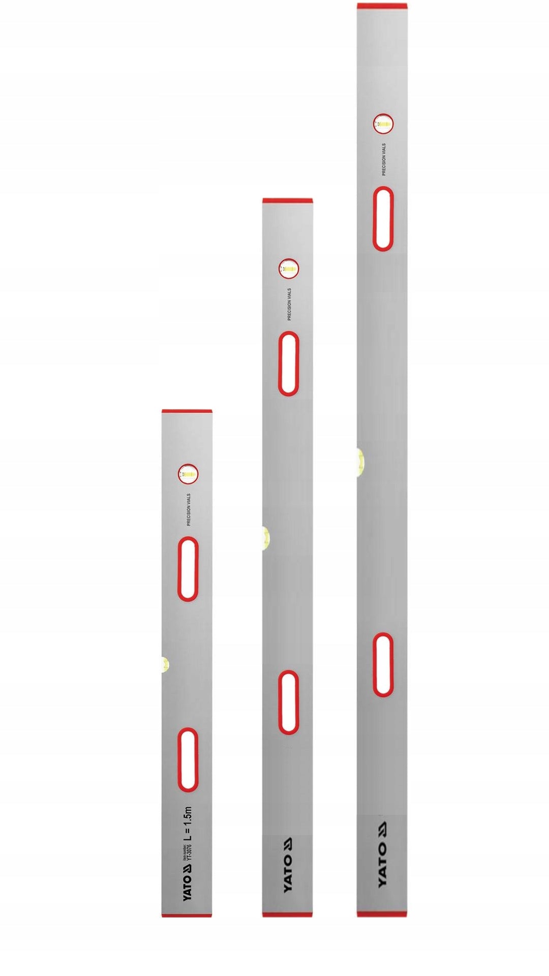 YATO SET OF 3 MASONRY PATCHES WITH HANDLES 1.5M 2M 2.5M VERTICAL LEVEL Length 2.5 m