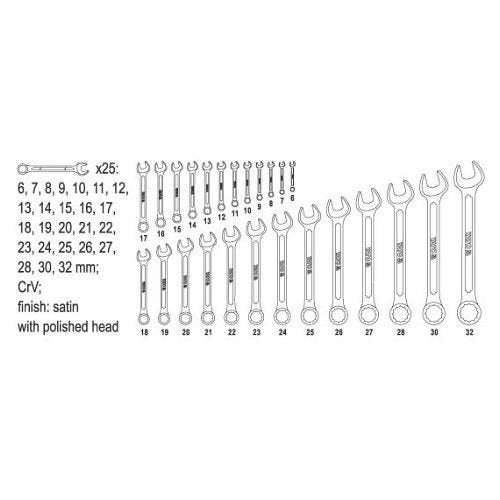 YATO SET OF 6-32MM SPANNER WRENCHES Manufacturer code YT-0365