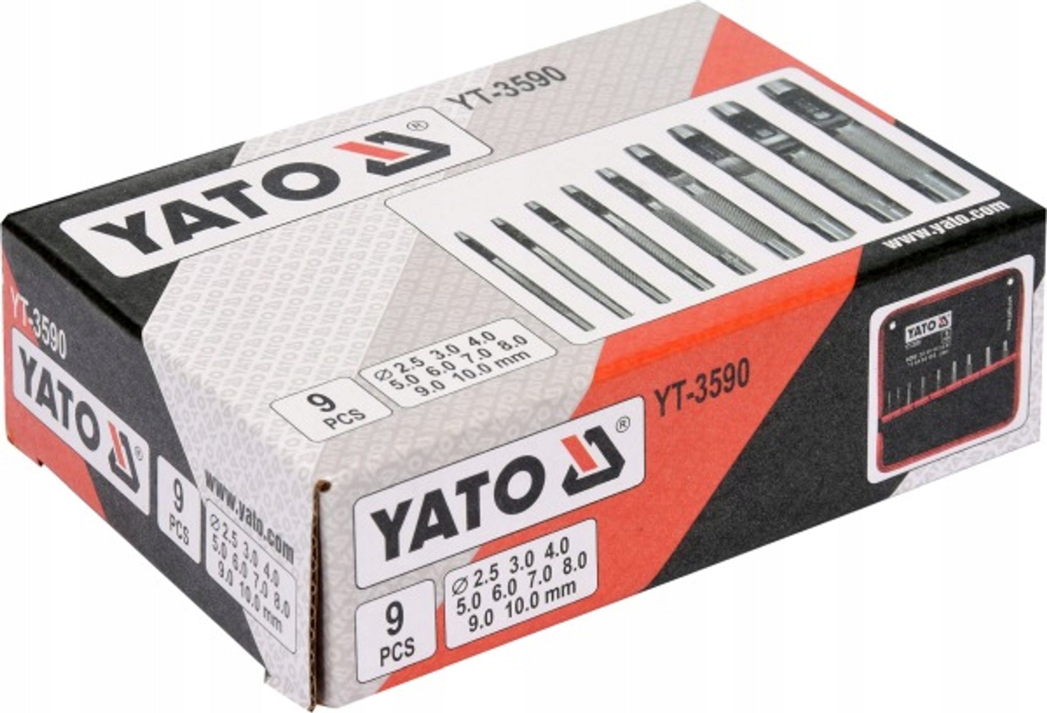 YATO SET OF PUNCHES FOR SKIN 9CZ. Number of items in the set 9