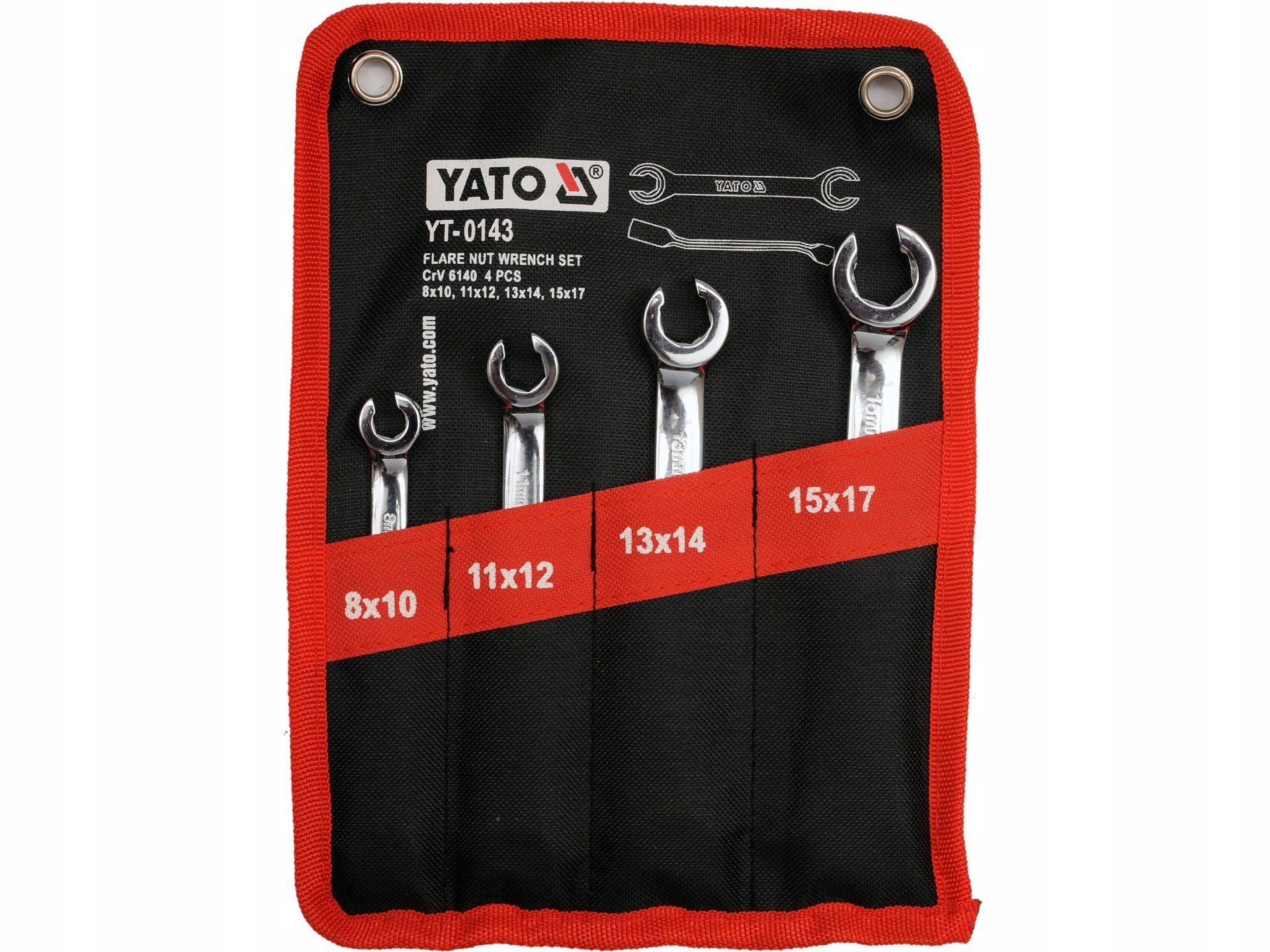 YATO SET OF SEMI-OPEN FLAT WRENCHES 4CZ