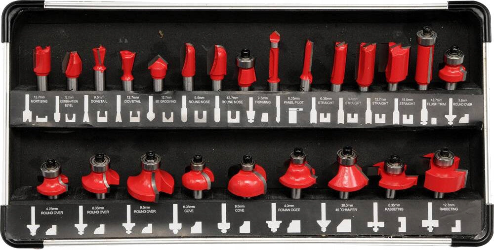 YATO SET OF WOOD CUTTERS shank 8mm 24 PCS YT-6801 CARBIDE BOX Manufacturer code YT-6801