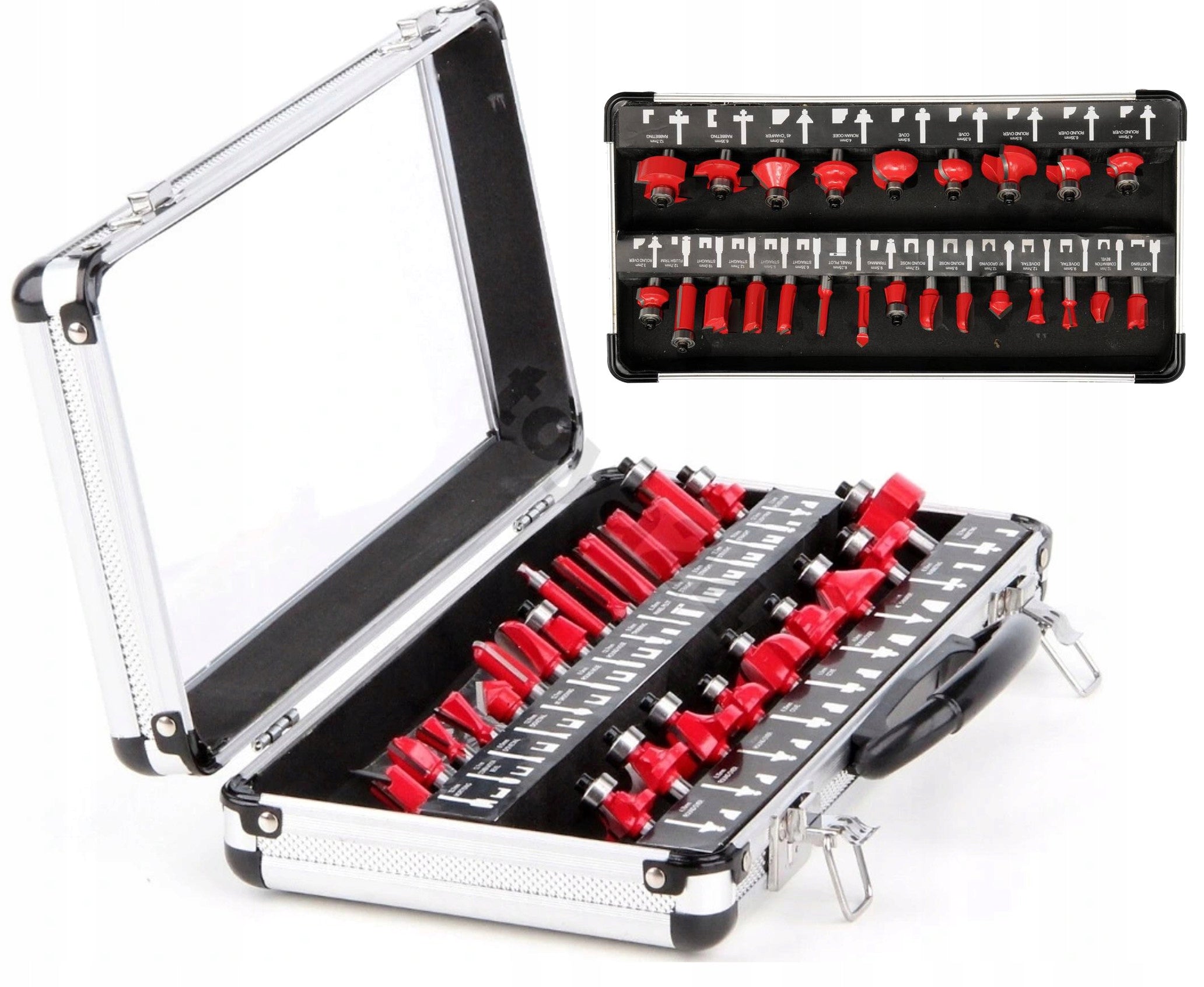YATO SET OF WOOD CUTTERS shank 8mm 24 PCS YT-6801 CARBIDE BOX