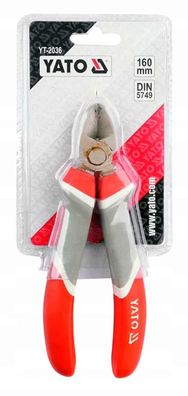 YATO SIDE CUTTING PLIERS 160MM Product weight with unit packaging 0.233 kg