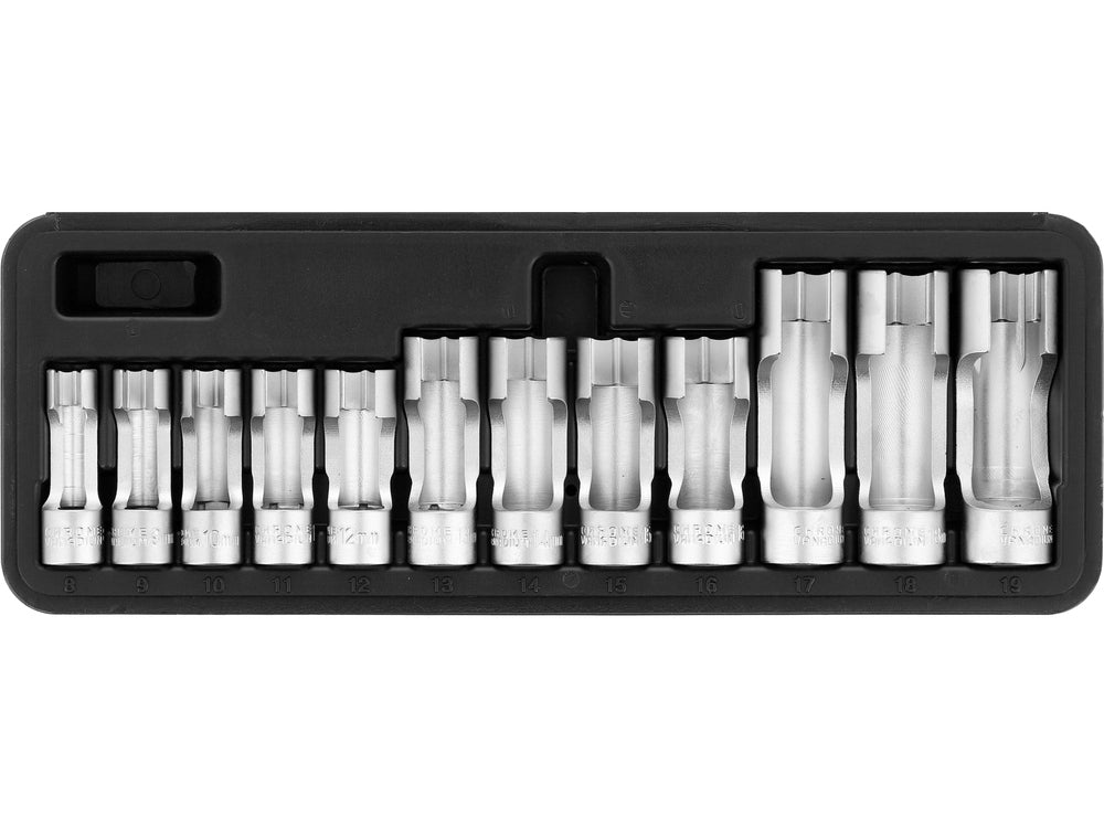 YATO SOCKETS OPEN CUT SET OF 3/8 12 ELEMENTS LENGTH 53MM 62MM 80MM Packaging status original