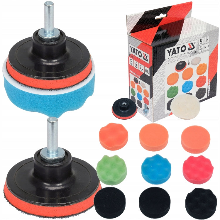 YATO SPONGE POLISHING SET POLISHING FUR M10 12 PCS. 80MM