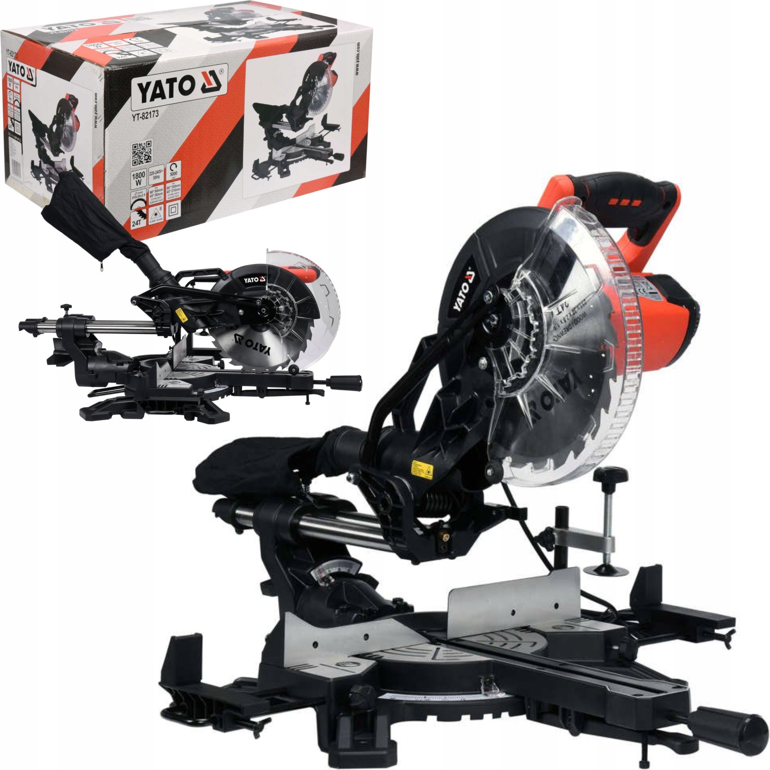 YATO Saw blade MITER 1800W with feed LASER 255mm YT-82173 Rotational speed 5000 rpm