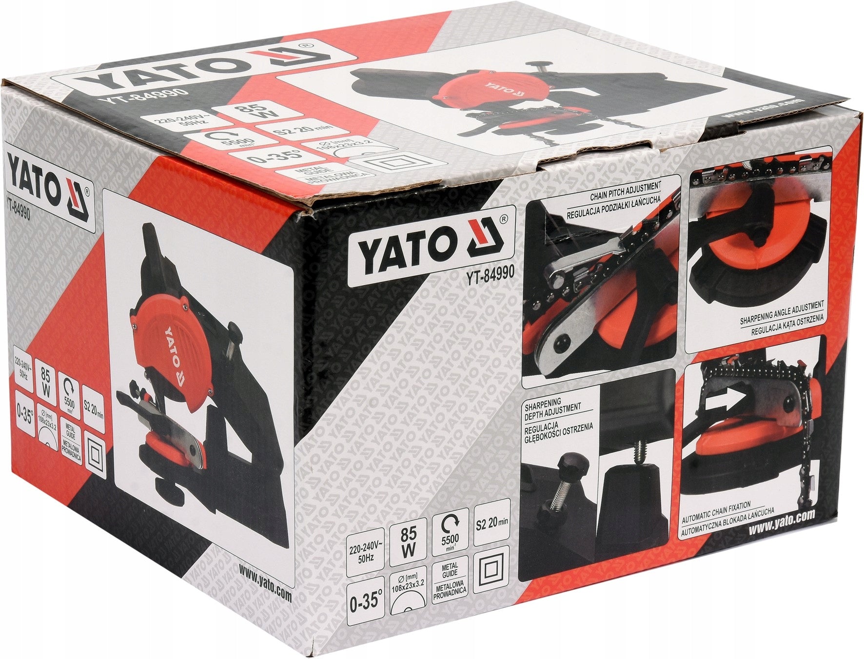 YATO TABLE ELECTRIC SHARPENER 85W CHAINSAW ROTARY BASE Maximum power 85 W