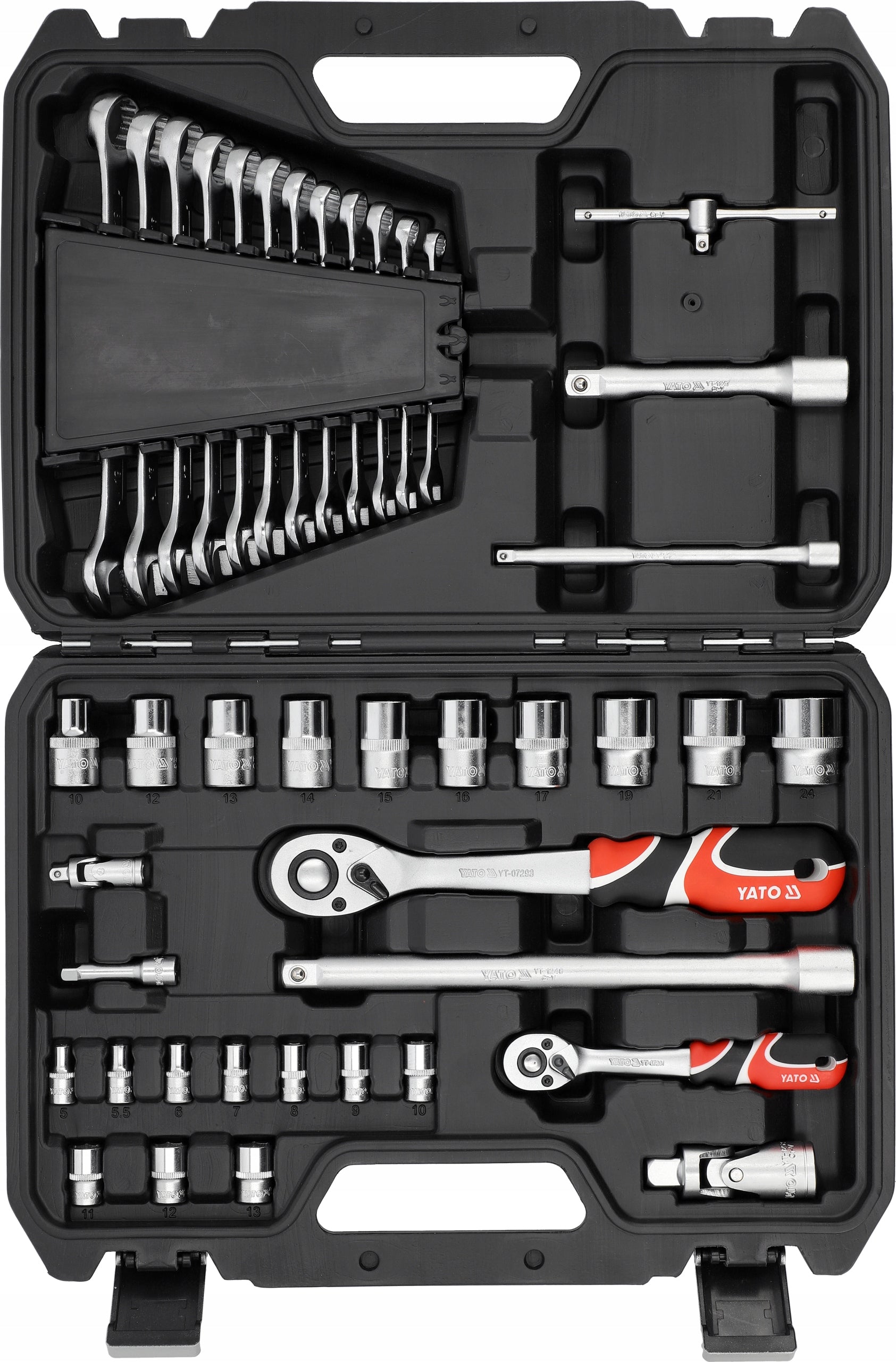 YATO TOOL KIT 1/4"; 1/2" 41el. WRENCHES CAPS TOOL CASE Brand Yato