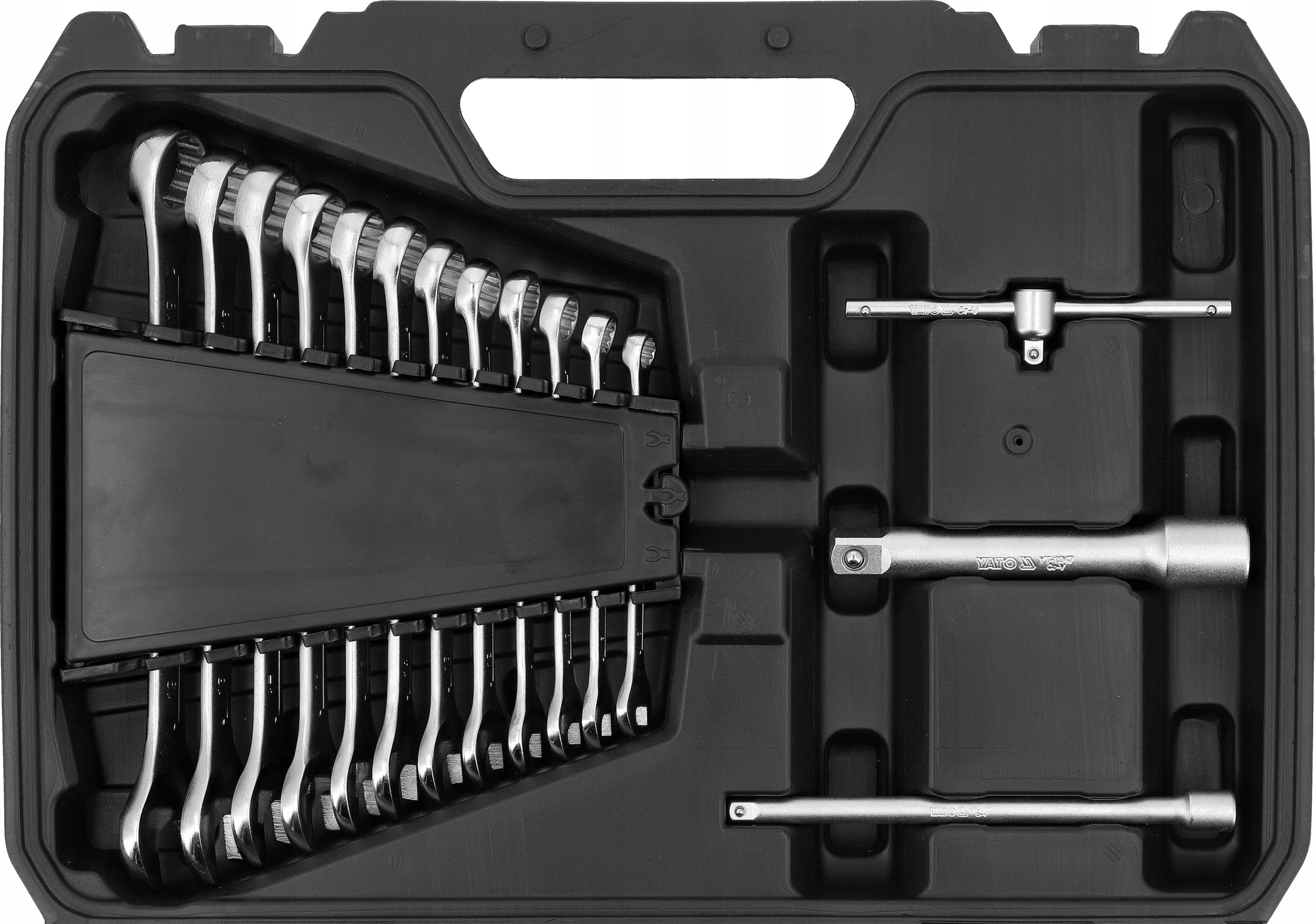 YATO TOOL KIT 1/4"; 1/2" 41el. WRENCHES CAPS TOOL CASE Number of items in the set 41
