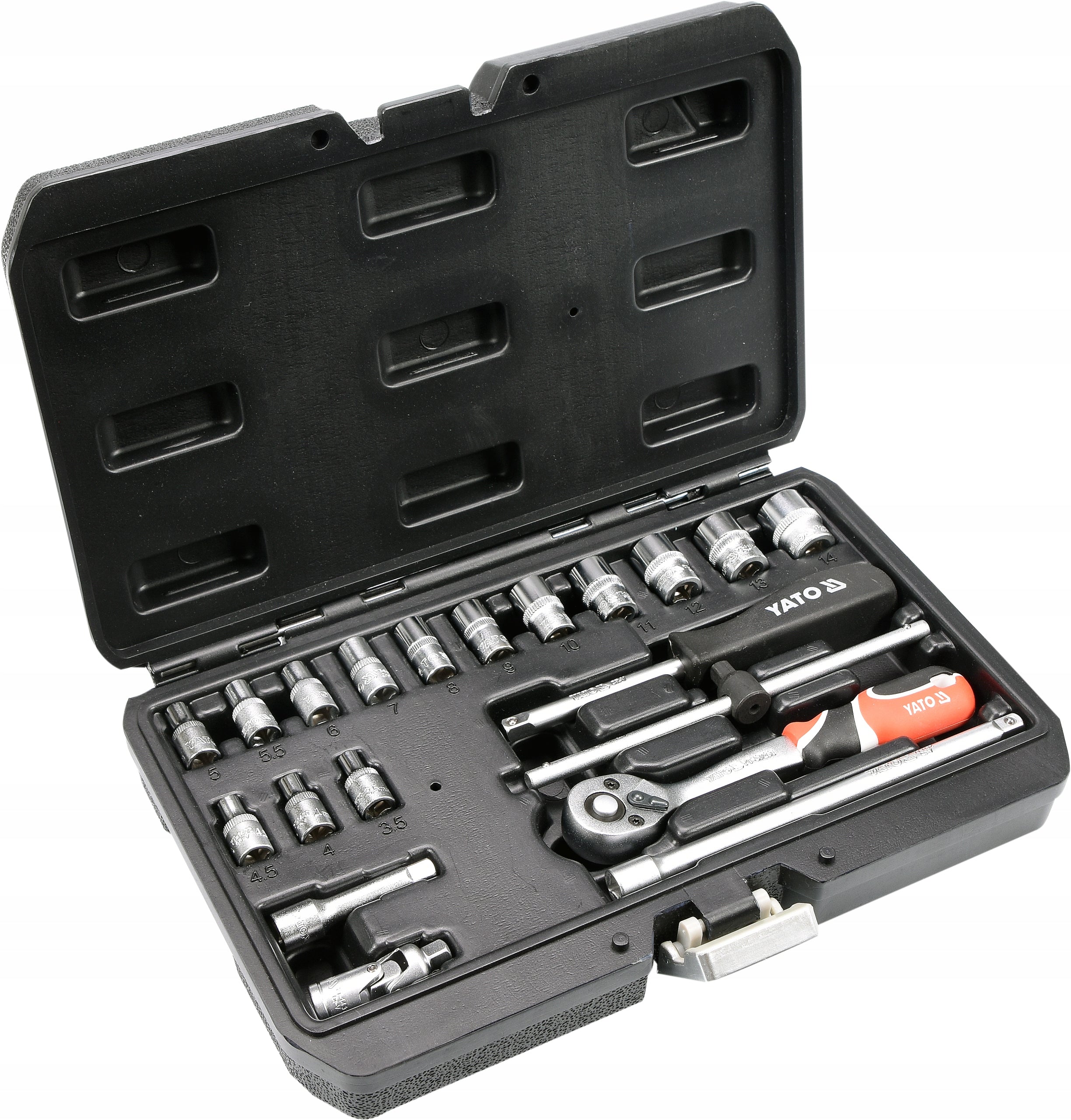 YATO TOOL KIT SOCKET WRENCHES WITH RATCHET 1/4'' 20el EAN (GTIN) 5906083032608