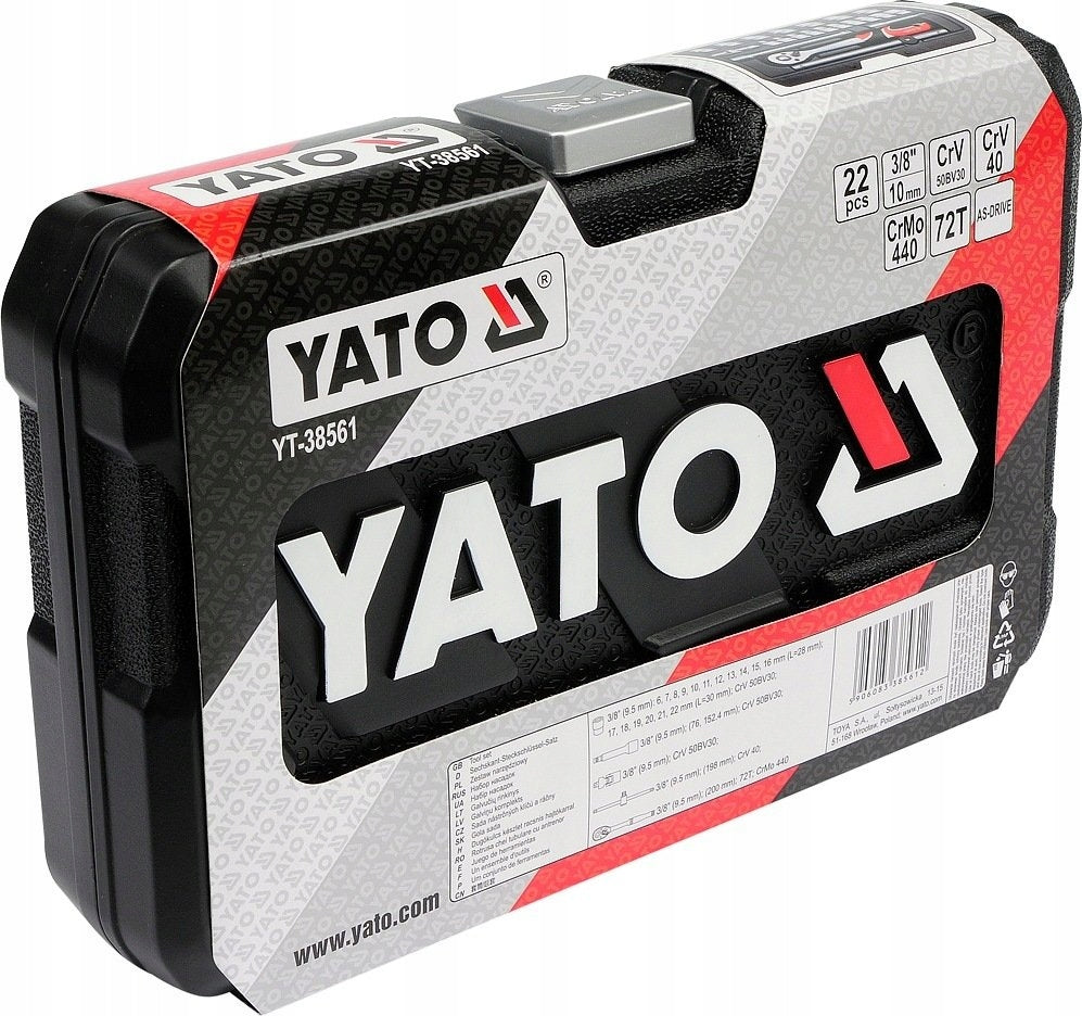 YATO TOOL SET 3/8" 22PCS XS Manufacturer code YT-38561