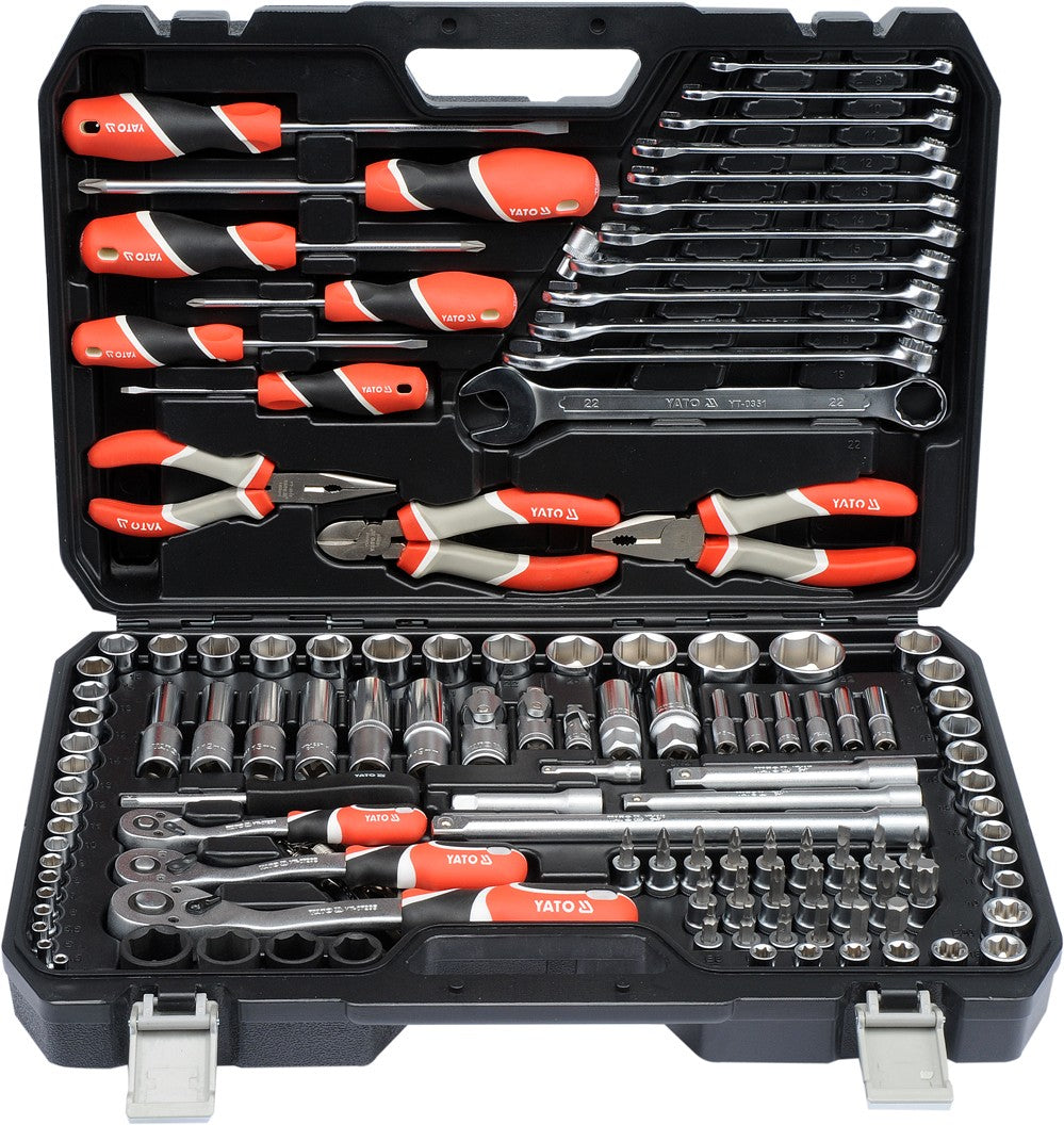 YATO TOOL SET TOOL CASE BITS CAP KEYS 129el 1/2 3/8' Brand Yato