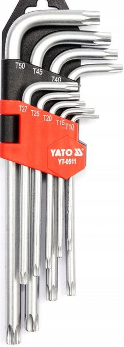 YATO TORX KEYS 9CZ. T10 - T50 Cr-V Brand Yato