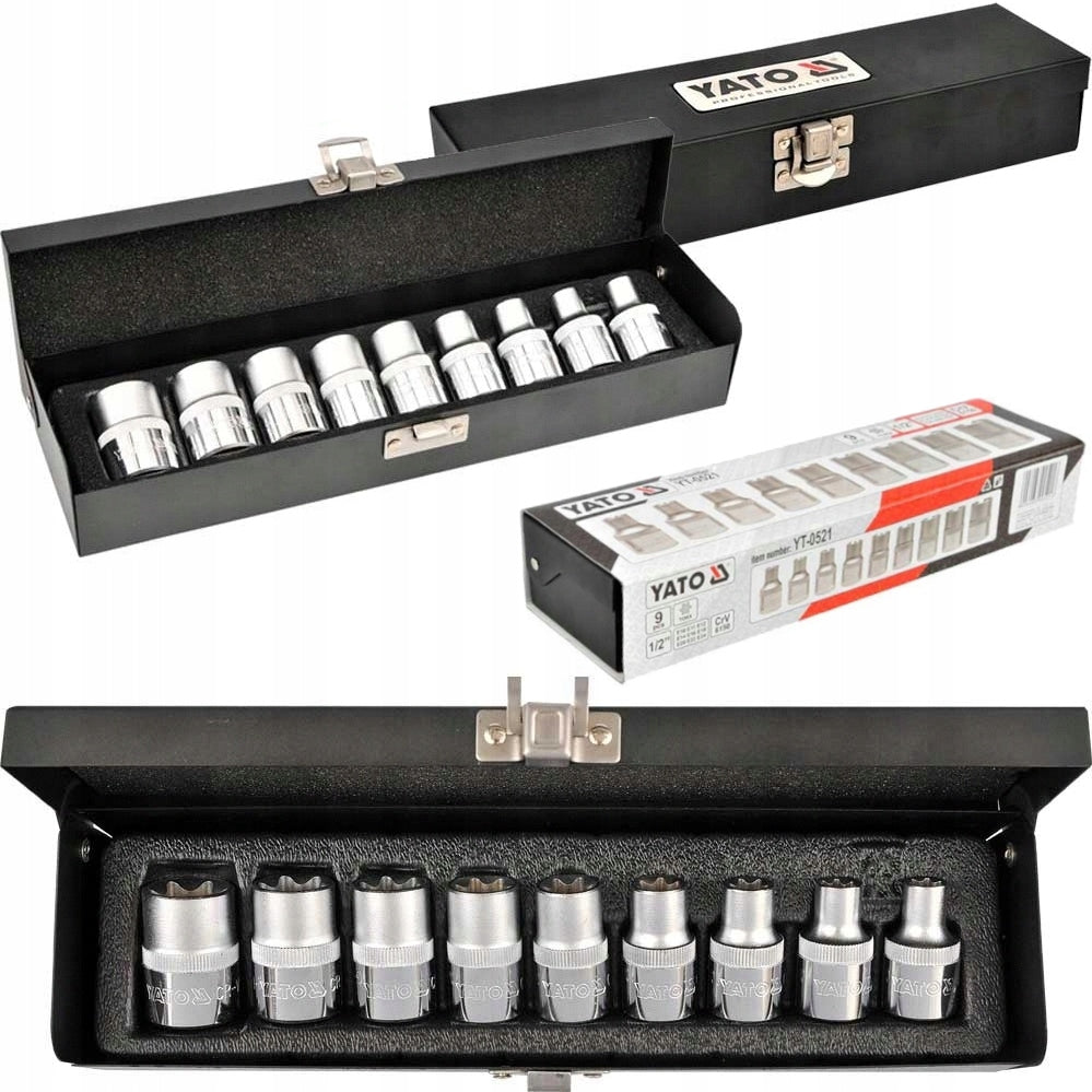 YATO TORX SOCKET WRENCHES E10-E24 SET OF 9PCS.