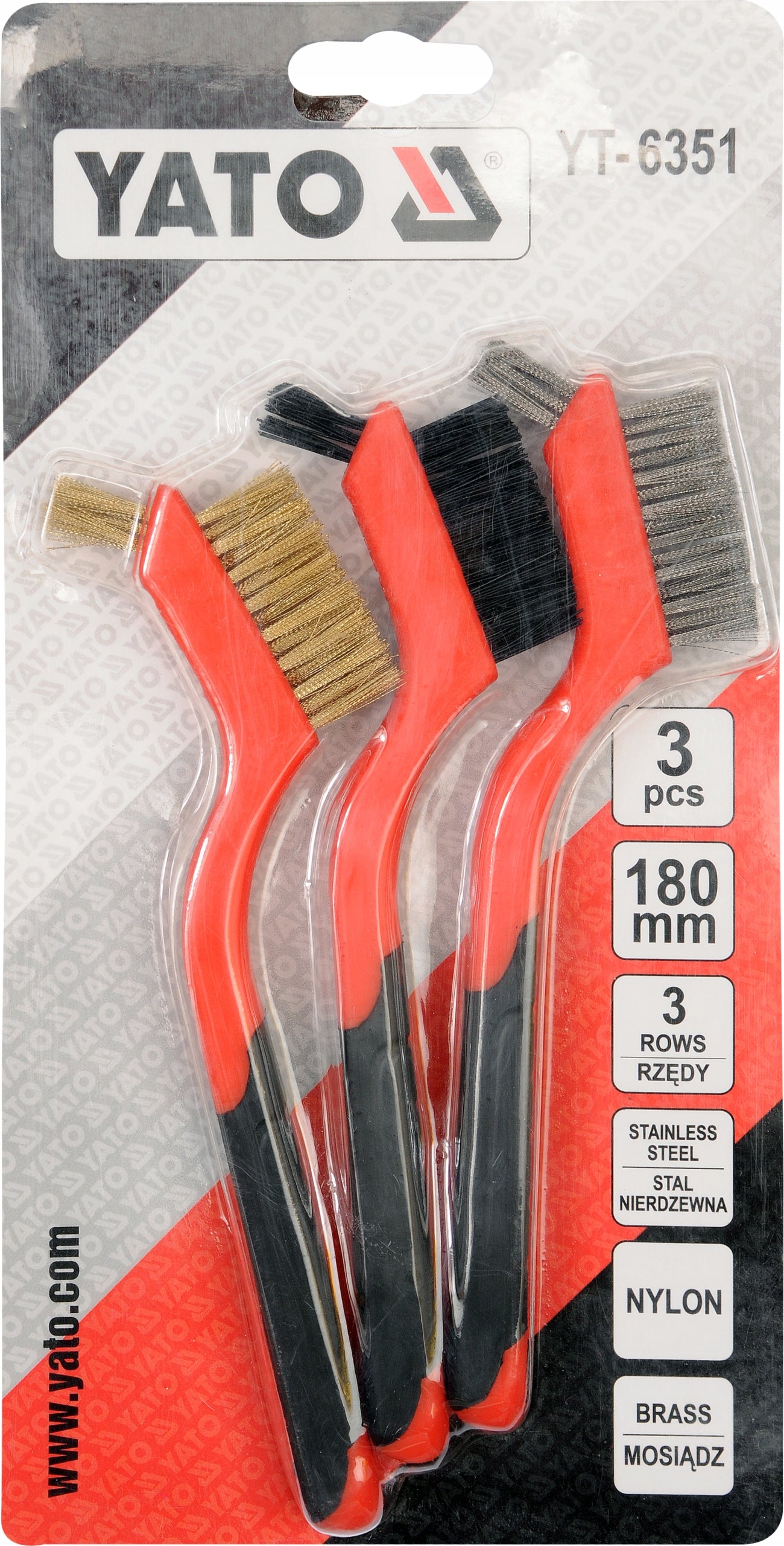 YATO WIRE BRUSH SET WIRE 3 PIECES Manufacturer code YT-6351