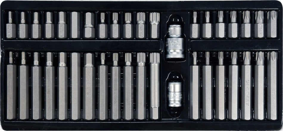 YATO YT-0400 Set of bits keys imbus torx spline hex 40 el cassette metal Number of items in the set 40