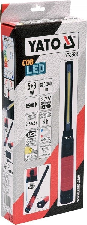 YATO YT-08518 Workshop Lamp Cob Led 5W+3W Brand Yato