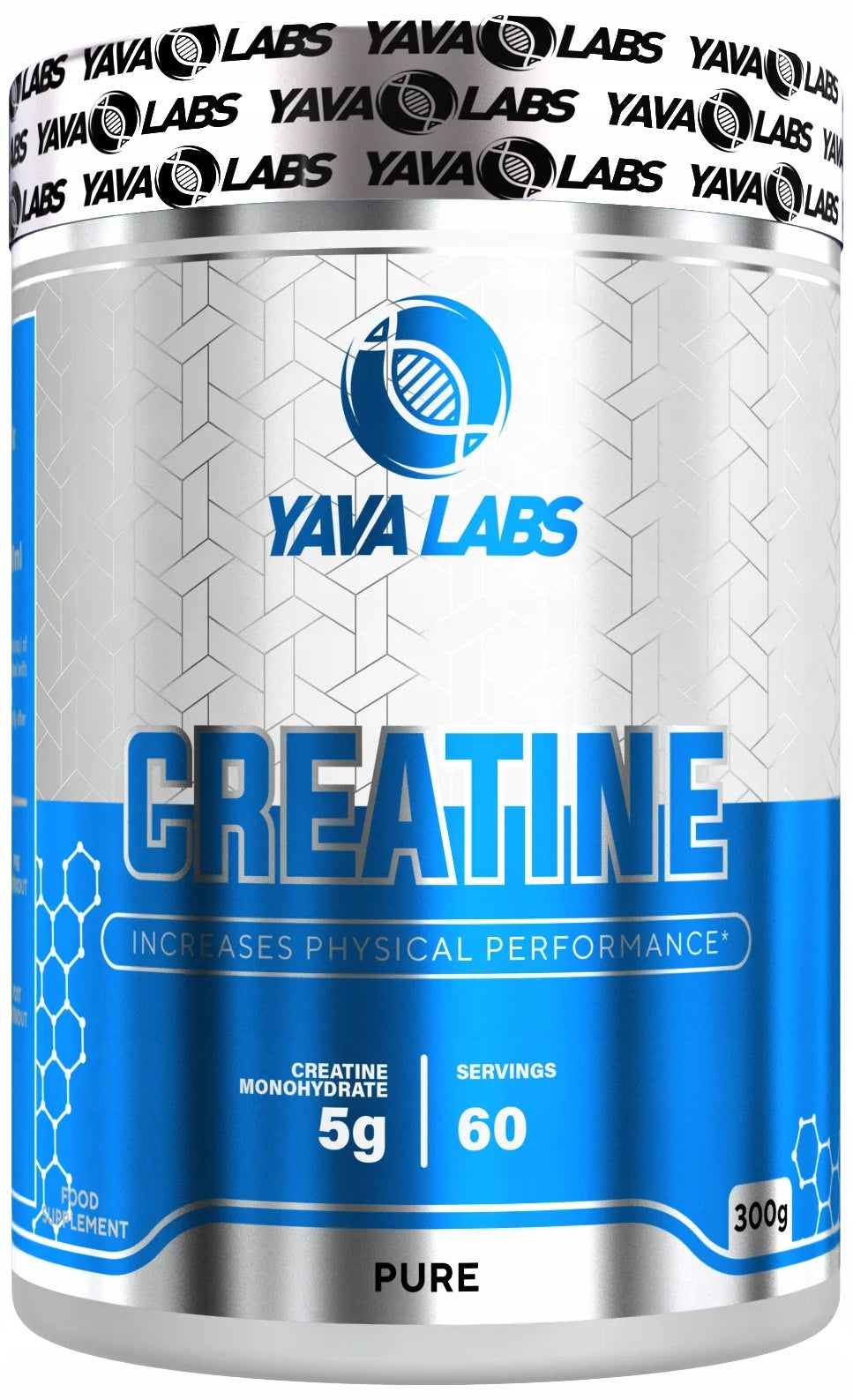 YAVA LABS CREAPURE Monohydrate 300 g Pure Creatine, Strength, Power, Regeneration Packaging status original