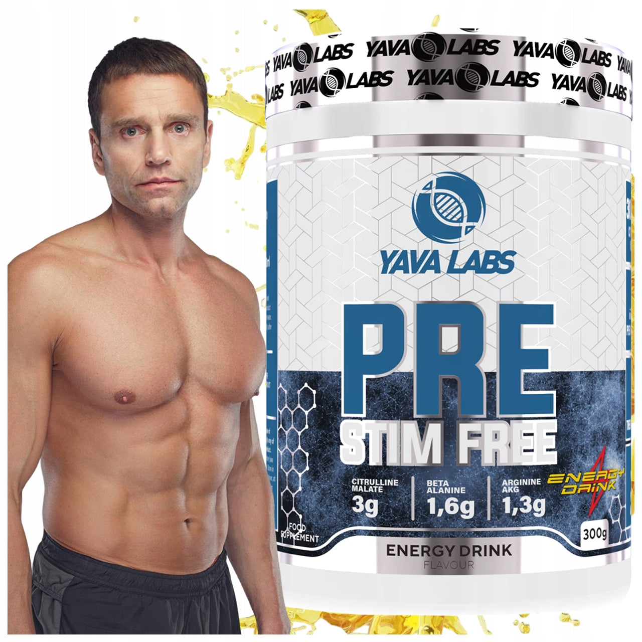 YAVA LABS PRE WORKOUT NON STIM WITHOUT CAFFEINE 300G ENERGY