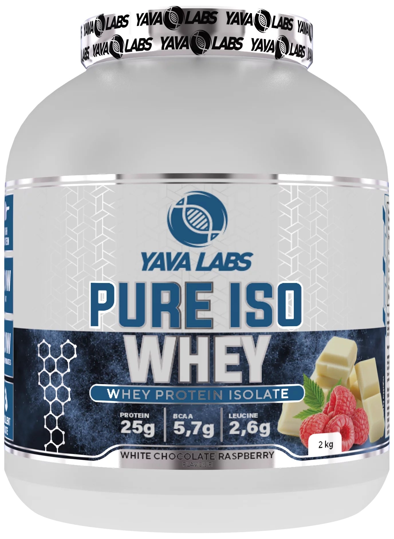 YAVA LABS PURE ISO WHEY 2KG PROTEIN ISOLATE - RASPBERRY CAKE Expiration date at least 1 year from the date of purchase