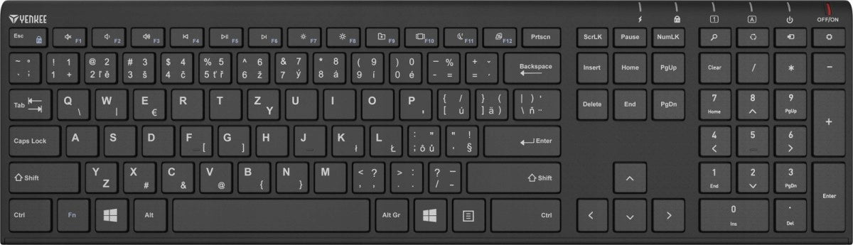 YENKEE Slim YKB 2000 CSBK Wireless Keyboard Rechargeable Battery
