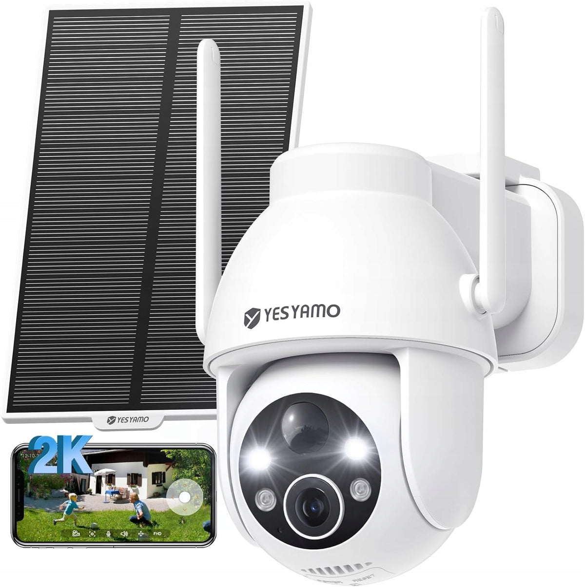 YESYAMO 2K Security Camera, Wi-Fi,