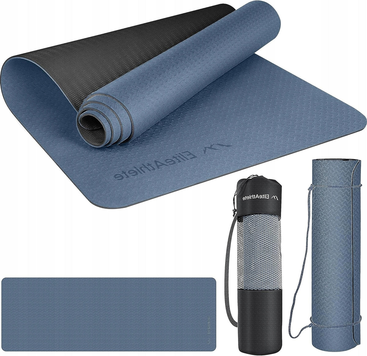 YOGA AND FITNESS MAT WITH TPE 183 CM X 61 CM X 6 MM WITH STRAP AND BAG