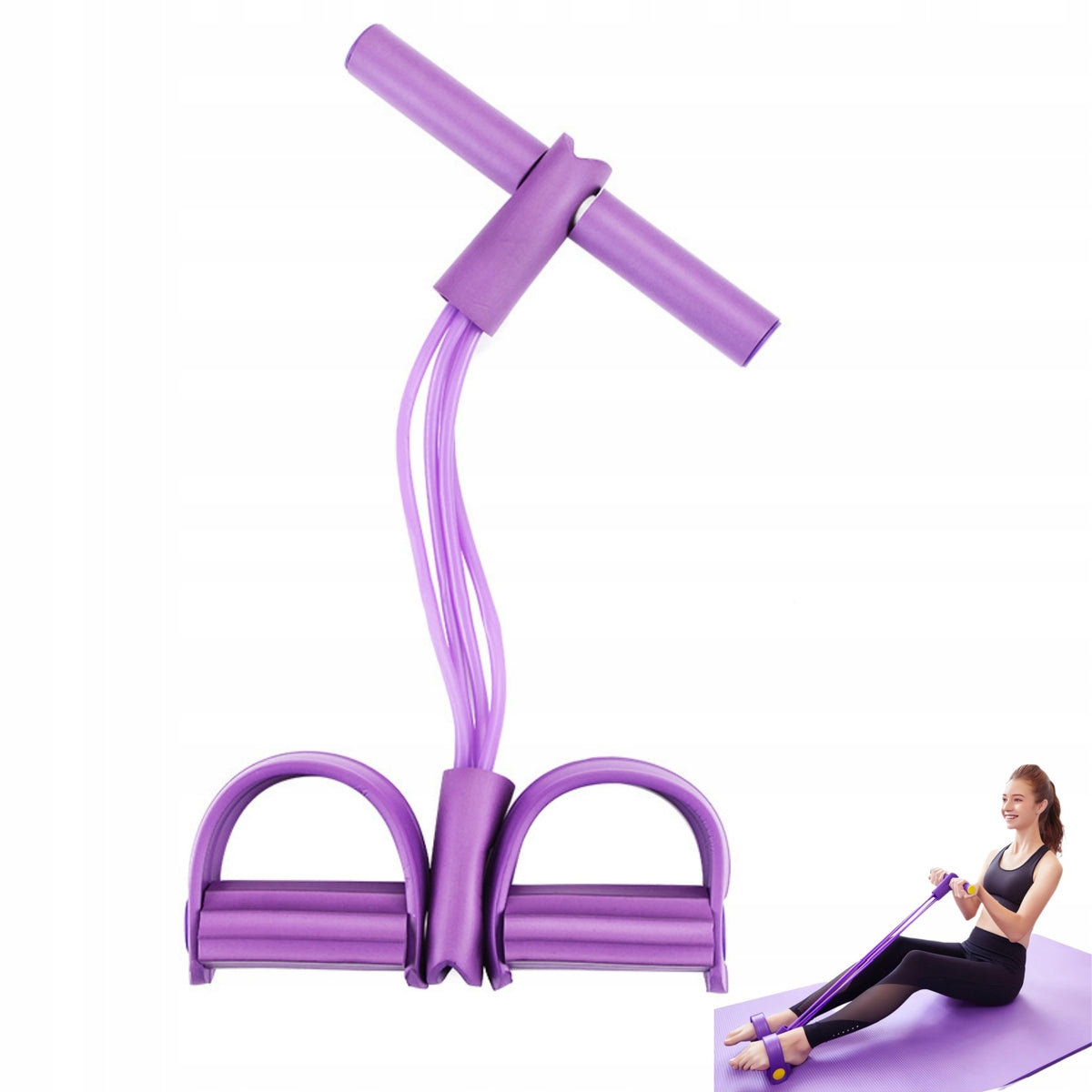 YOGA ELASTIC ROPE YOGA RUBBER RESISTANCE STRAP-PURPLE 4IN1 Brand no brand