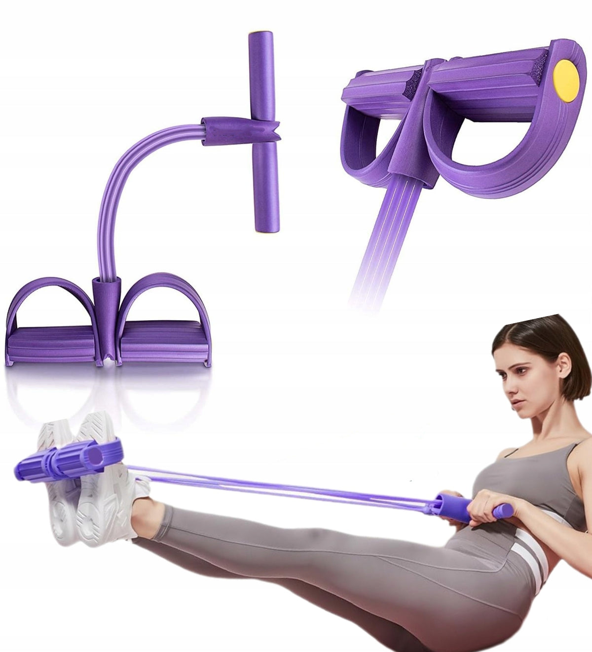 YOGA ELASTIC ROPE YOGA RUBBER RESISTANCE STRAP-PURPLE 4IN1 Width 260 mm