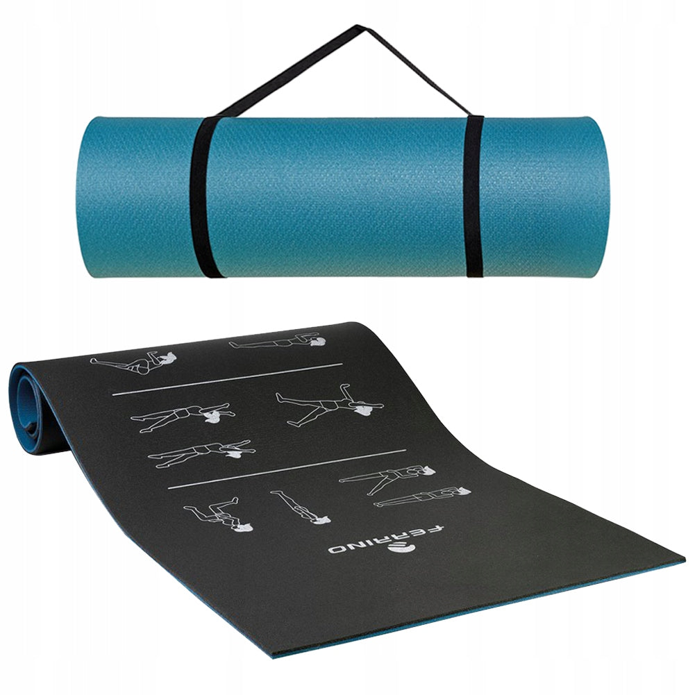 YOGA EXERCISE MAT 186x61cm - TRAINING FITNESS HANDLE THICK GYMNASTICS
