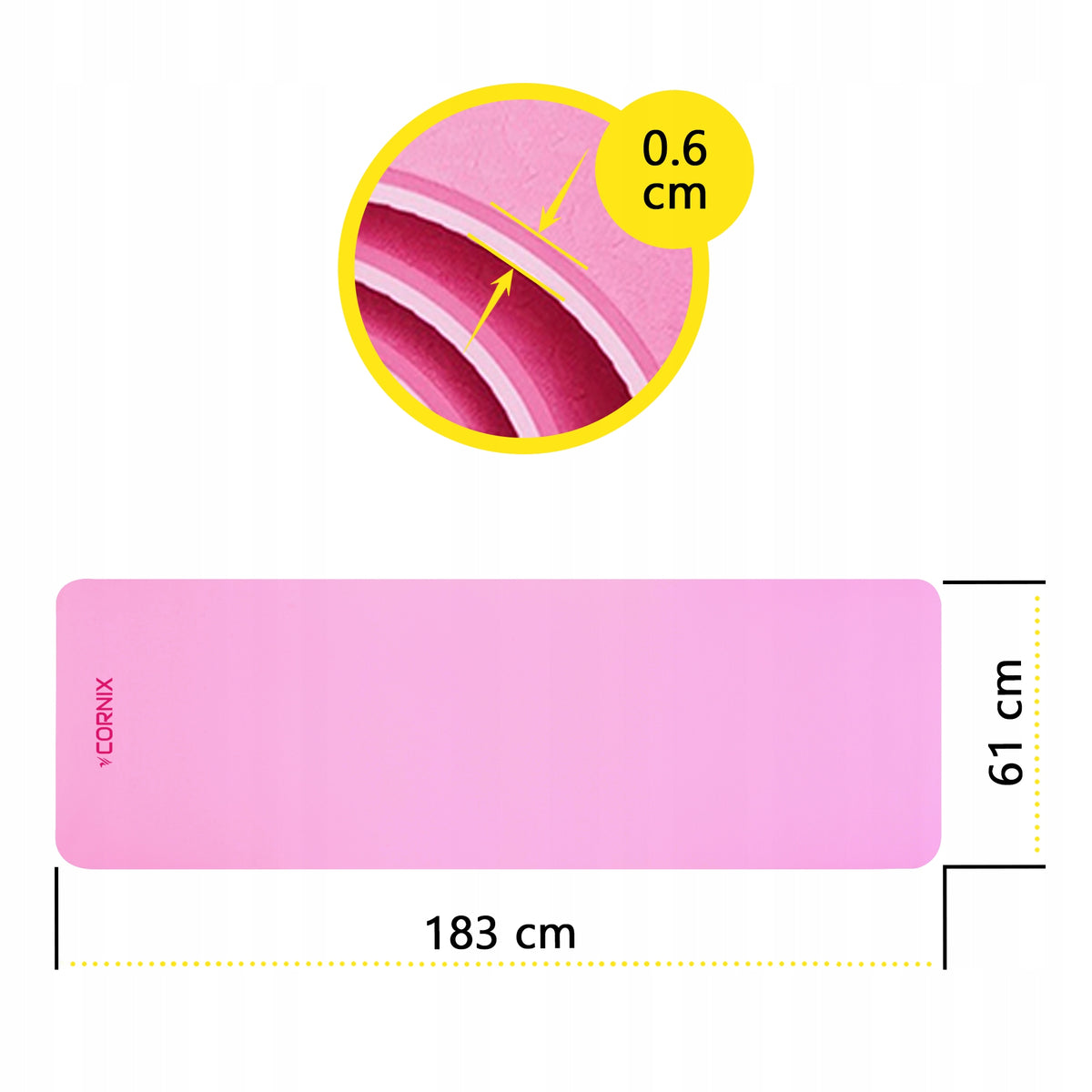 YOGA EXERCISE MAT CORNIX TPE 6mm NON-SLIP + FITNESS COVER Packaging status original