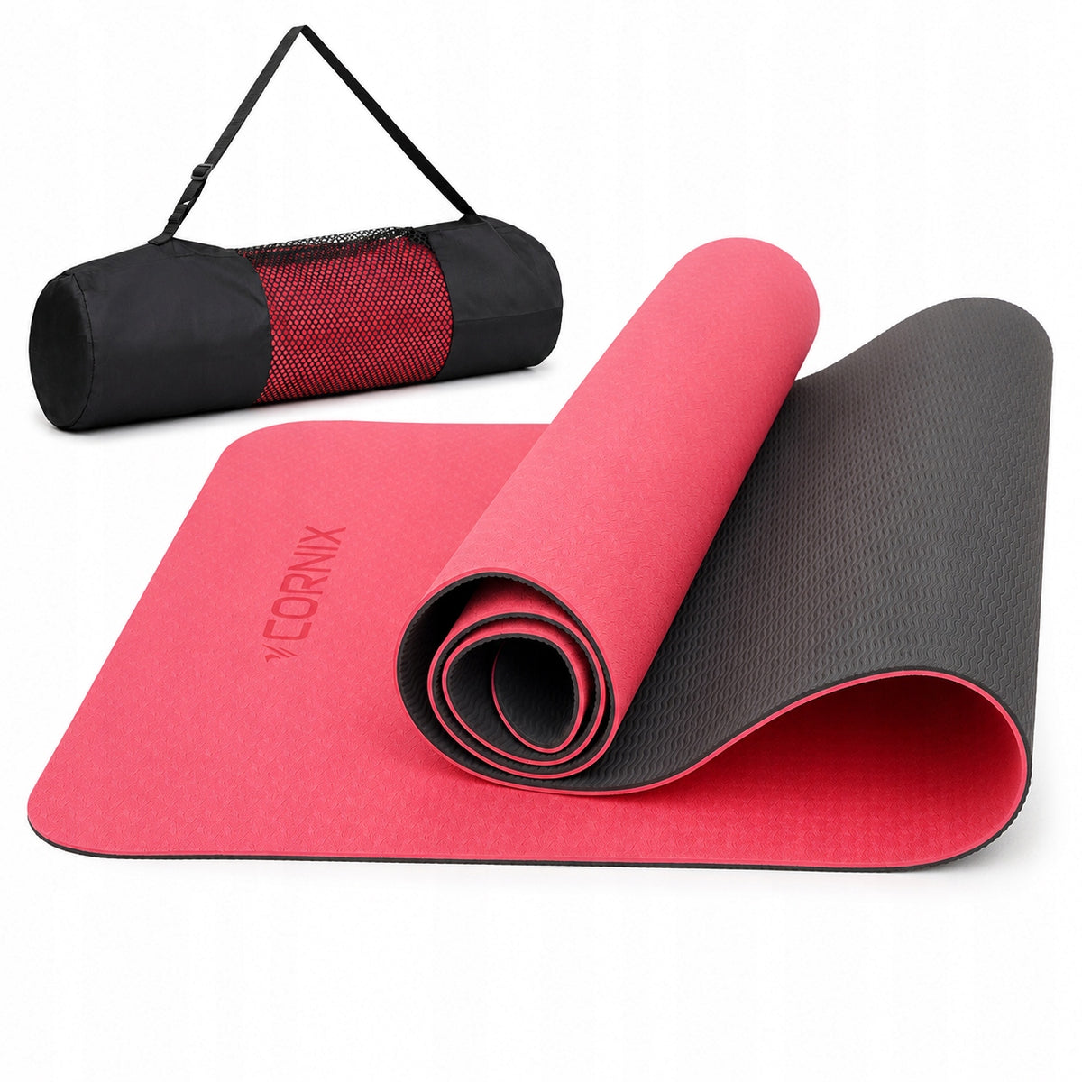 YOGA EXERCISE MAT CORNIX TPE 6mm NON-SLIP + FITNESS COVER