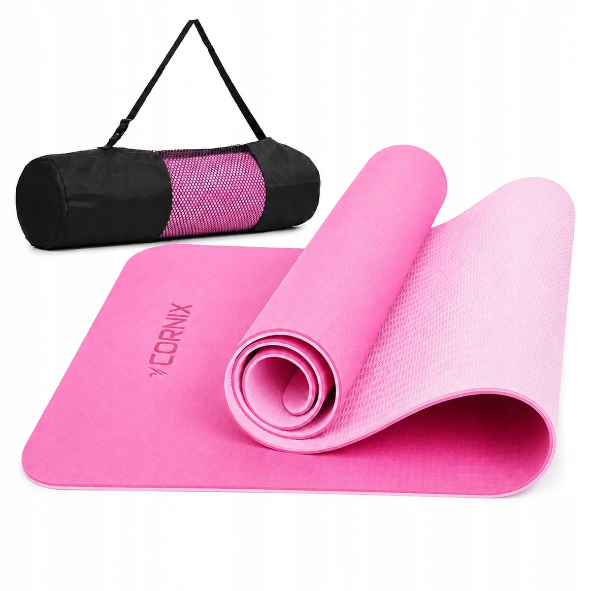 YOGA EXERCISE MAT CORNIX TPE 6mm NON-SLIP + FITNESS COVER